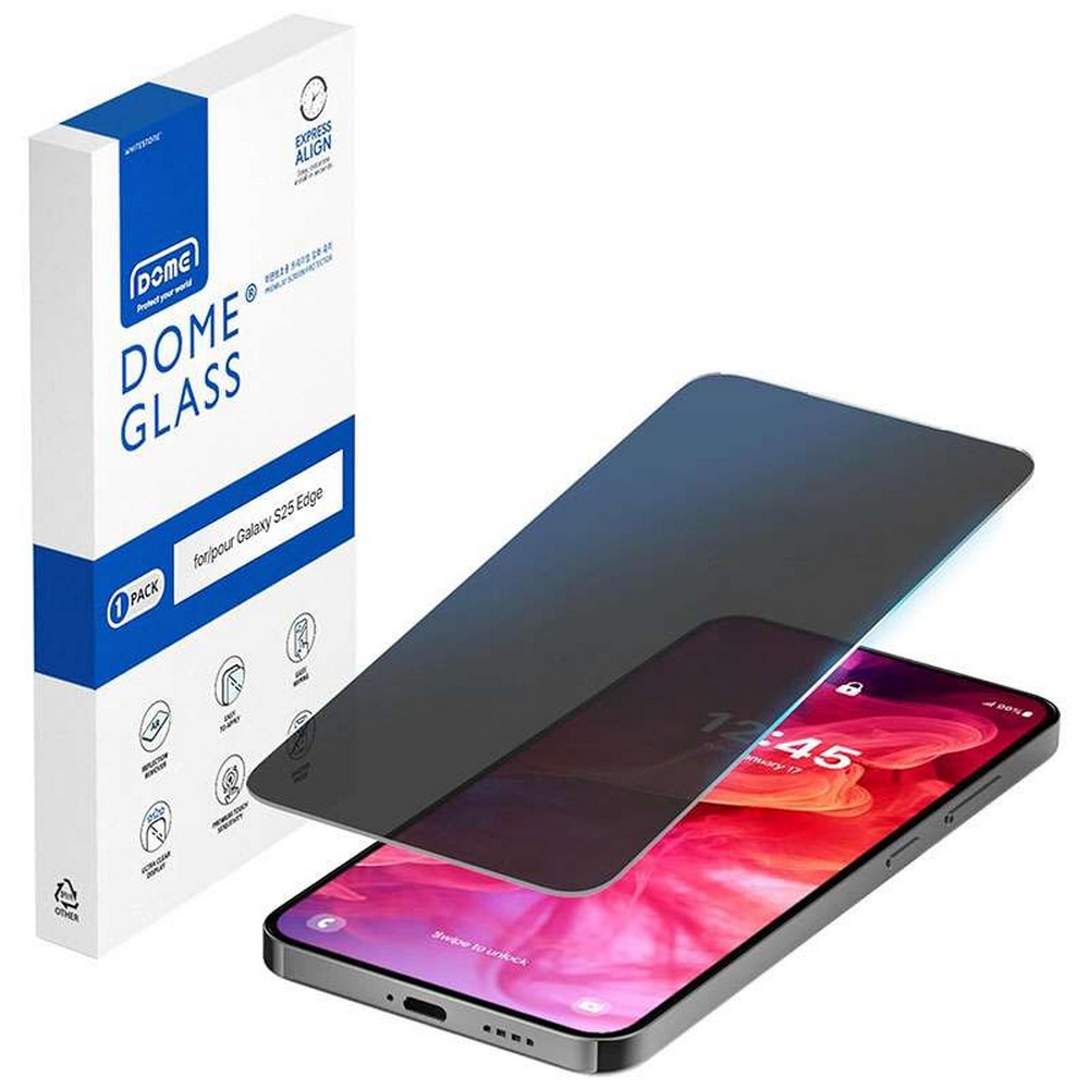 Whitestone [Dome Glass] Anti-Reflection Privacy Screen Protector For Samsung Galaxy S25 Edge â€“ 1 Pack