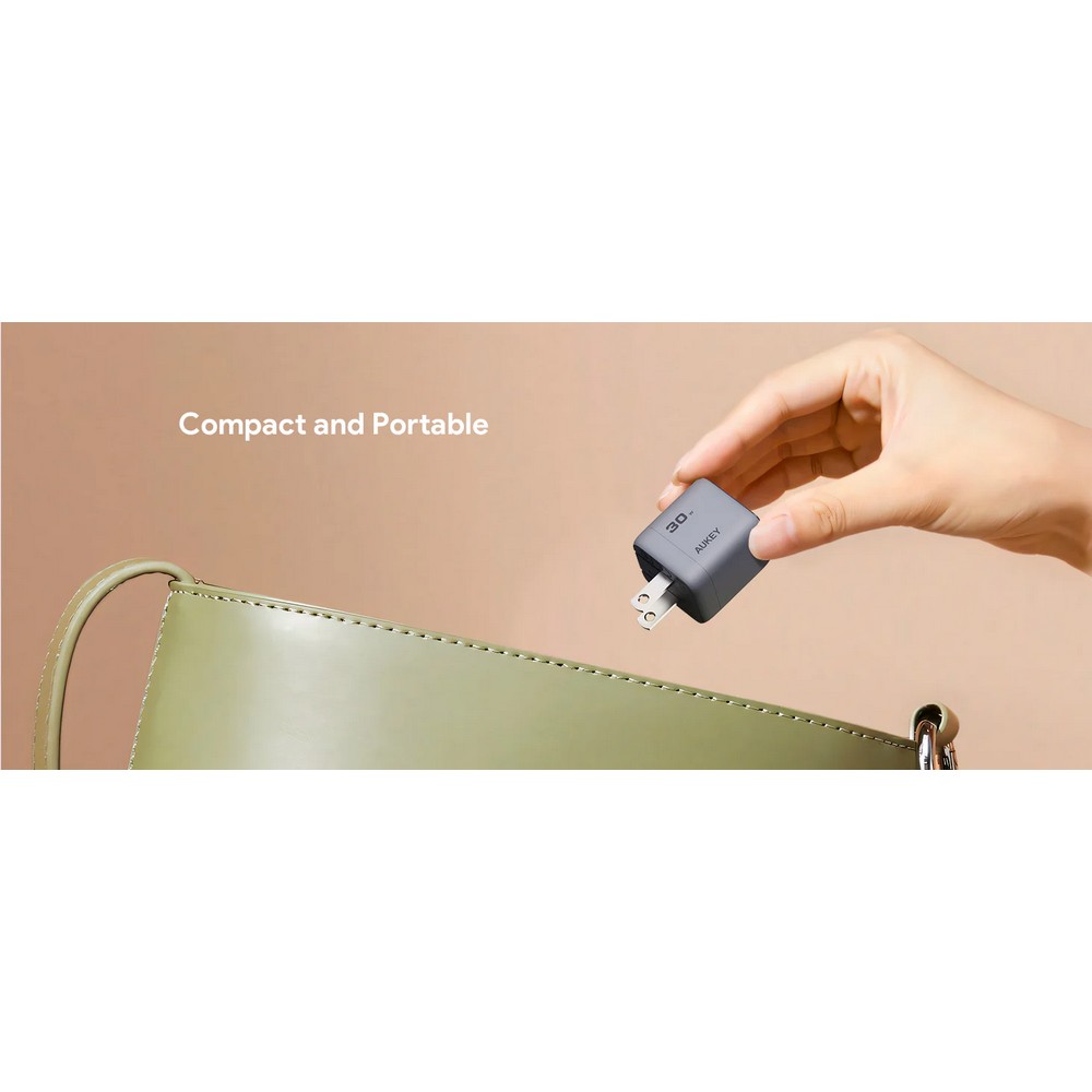 Aukey 30W PD Wall Charger with GaN Technology - PA-C1 - Grey