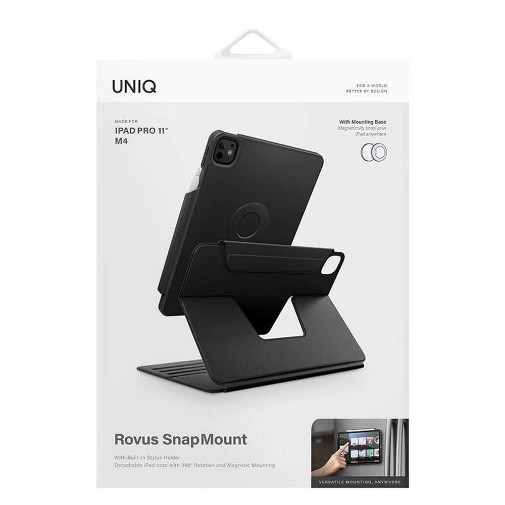 Uniq Rovus Series Magnetic 360 Rotating Case for iPad Pro 11 (M4) - Black