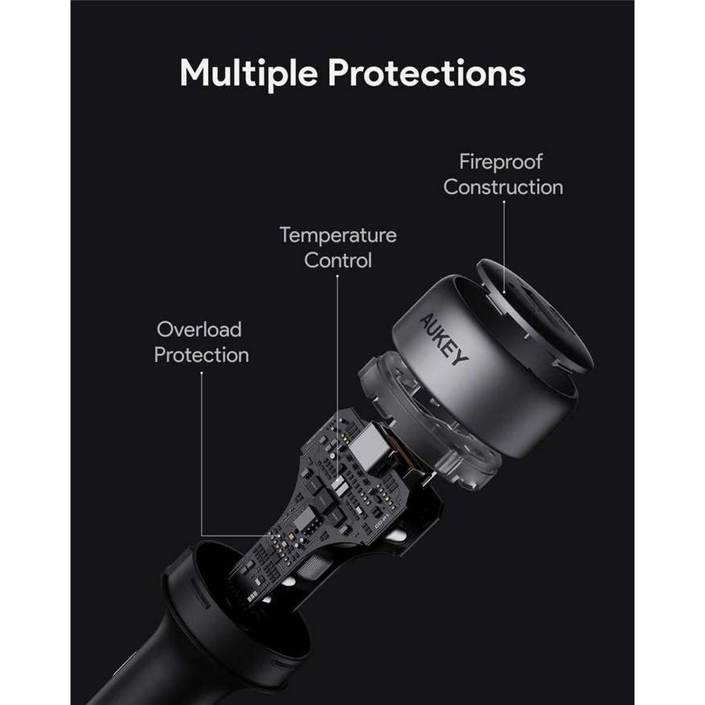 Aukey Pathfinder Mix 3 66W Fast Charging Car Charger -  CC-P1