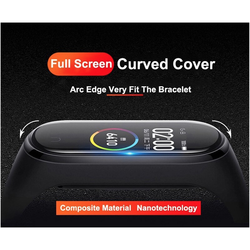 3D Curved Full Glass Screen Protector for Mi Band 5 (1 Pack)