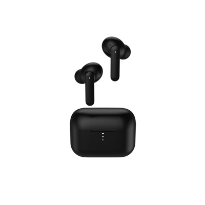 QCY T10 Bluetooth Wireless Headphones Dual-Armature in-ear Earphones APP intelligent control 4 microphone noise reduction - Black