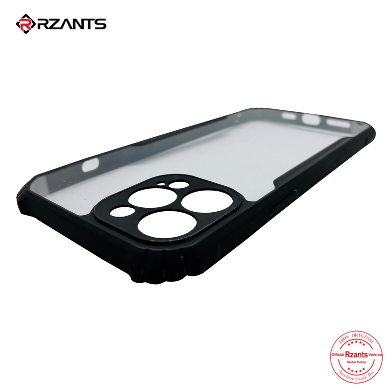RZANTS iPhone 12 Pro Max NFC Protective Anti Shock Case Clear - BLACK (Camera Hole)