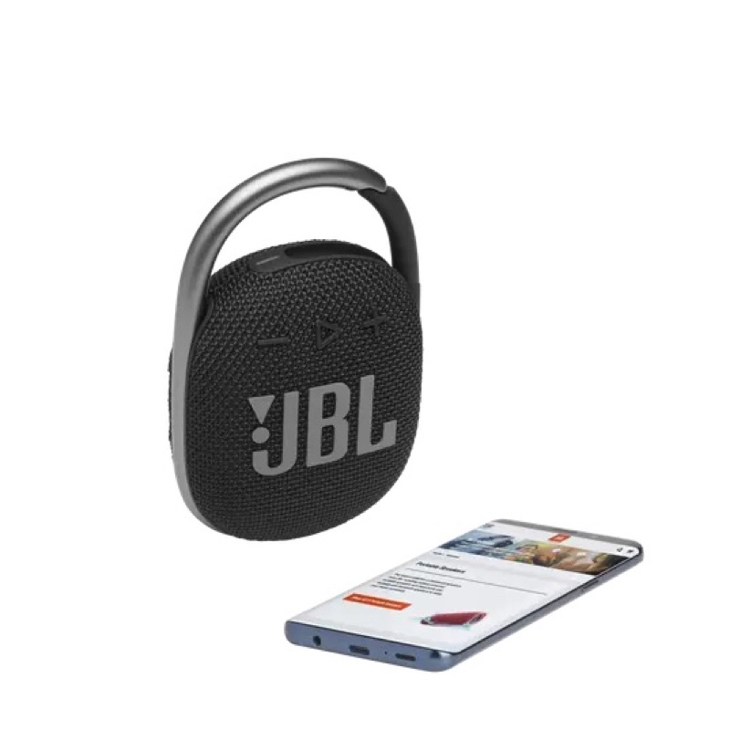 JBL Clip 4: Ultra Portable Speaker with Bluetooth, Built-in Battery, Waterproof and Dustproof Feature – Black