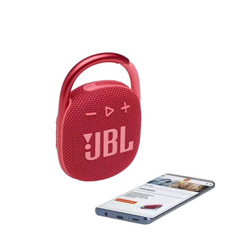 JBL Clip 4: Ultra Portable Speaker with Bluetooth, Built-in Battery, Waterproof and Dustproof Feature – Red