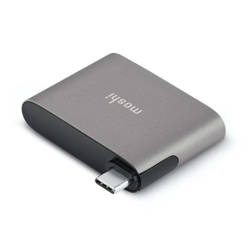 Moshi Compact USB-C to HDMI Adapter with HDR and USB PD Passthrough Charging - Titanium Gray - 99MO084272