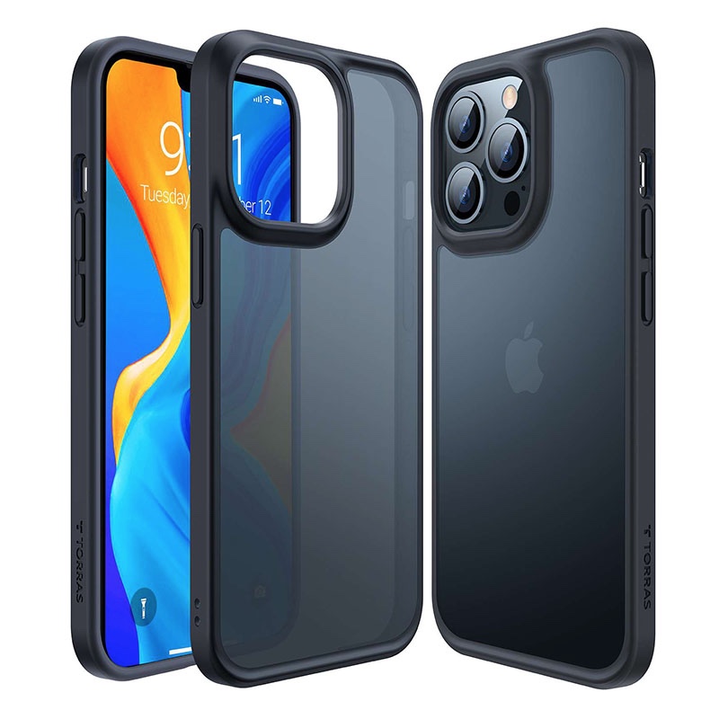Torras Guardian Series Phone Case for iPhone 13 Pro - Black - X002W45O7H