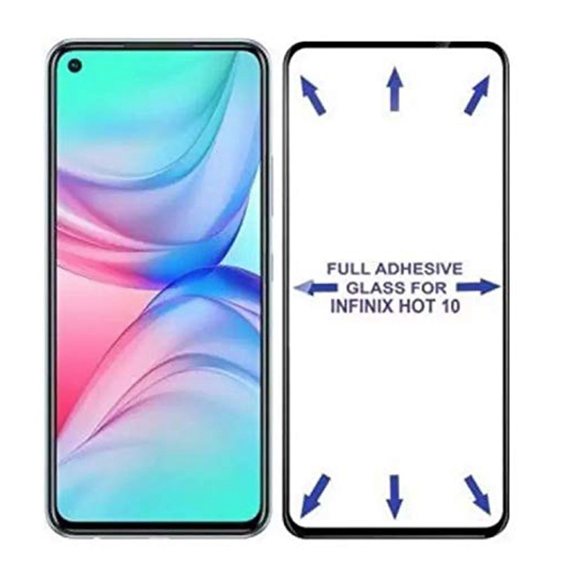 MOFI Premium Tempered Glass for Infinix Hot 10 Full Coverage Screen Protector 2.5D 9H – BLACK