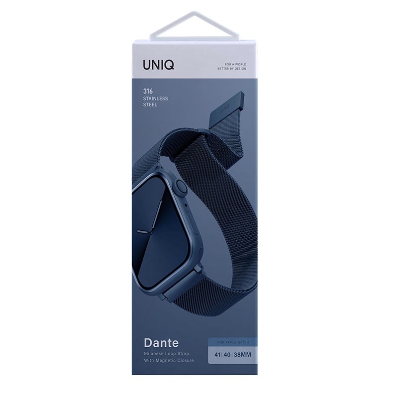 UNIQ DANTE Apple Watch Series 1-10, SE/SE2  Mesh Steel Strap 41/40/42MM - Marine (Blue)
