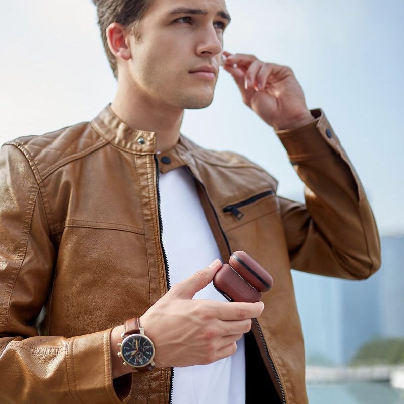 UNIQ TERRA Genuine Leather AirPods Pro Snap Case - Sepia (Brown)