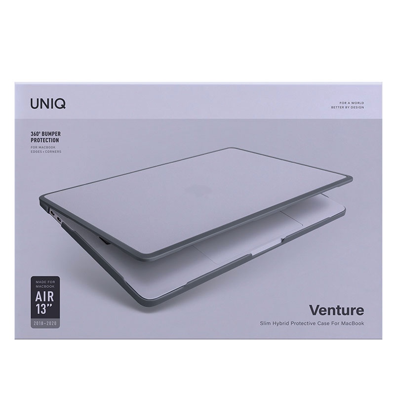 UNIQ HYBRID Venture MacBook Air 13 (2018-2020-2022) Case - Frost / Charcoal (Grey)