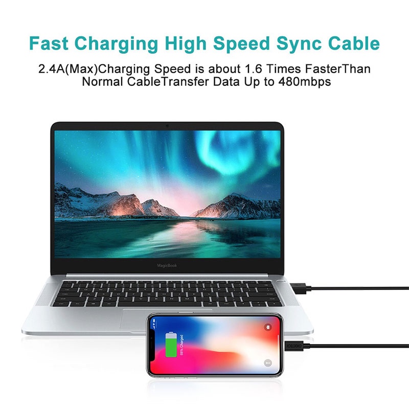 Choetech USB to Lightning Cable Apple Mfi Certified (1.8m/5.9ft) - Black (IP0027)