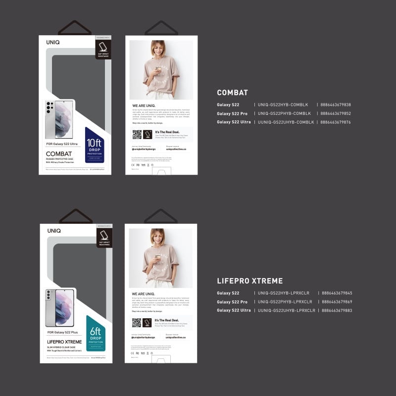 UNIQ HYBRID Galaxy S22 Ultra Lifepro Xtreme Phone Case - Crystal (Clear)