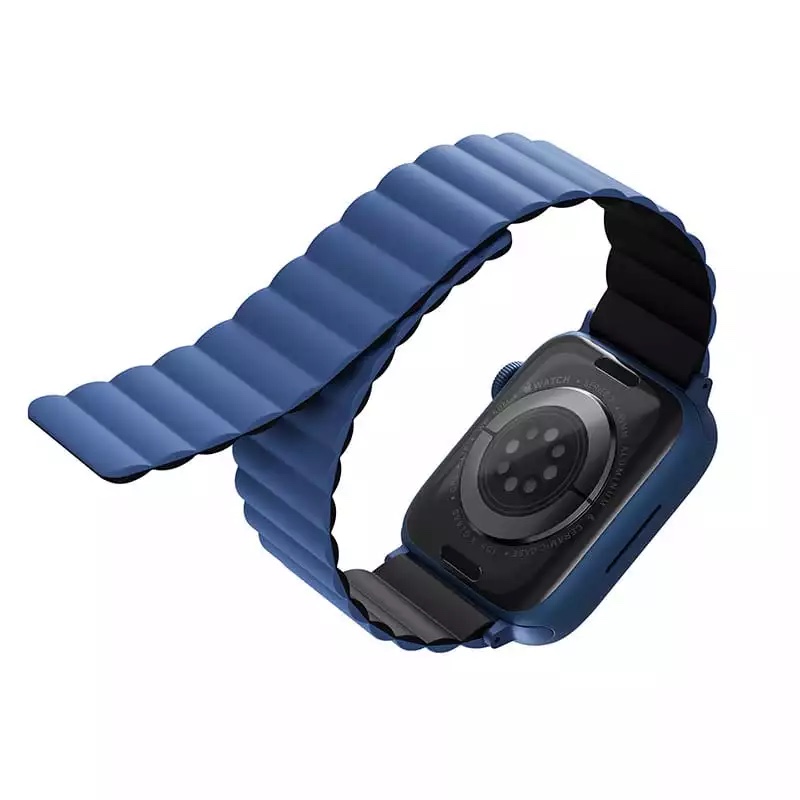 UNIQ Revix Reversible Magnetic Apple Watch Strap Series 1-10, SE/SE2  41/40/42MM - Caspian (Blue/Black)