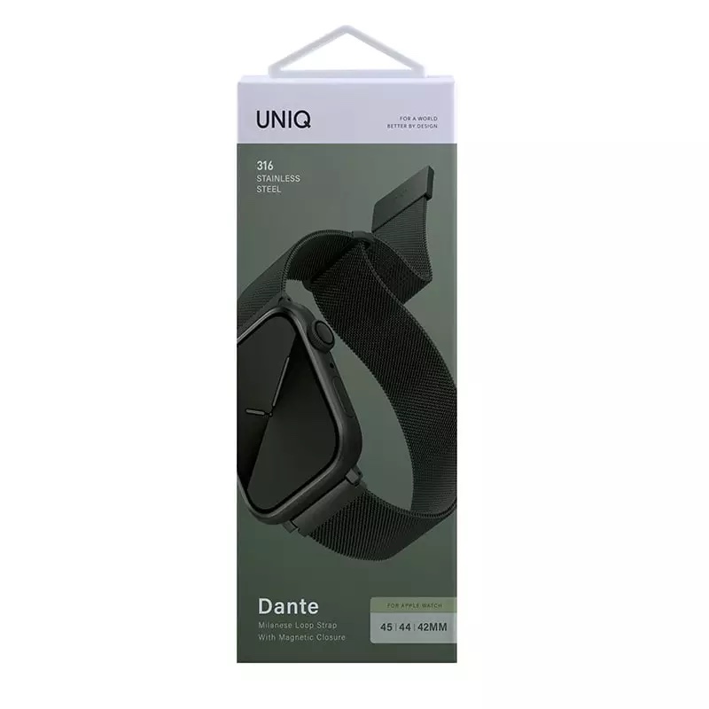 UNIQ Dante Apple Watch Mesh Steel Strap Series 1-10 SE/SE2  45/44/46mm - Hunter (Green)