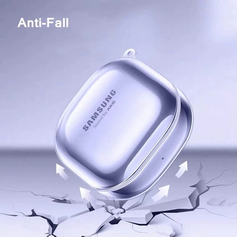 Protective Soft Silicone Case For Samsung Galaxy Buds 2/ Buds Live / Buds Pro – Transparent with Carabiner