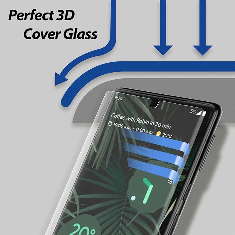Whitestone [Dome Glass] For Google Pixel 6 Tempered Glass Screen Protector – Liquid Dispersion Tech – Pack of 1 without UV and 1 Camera Protector