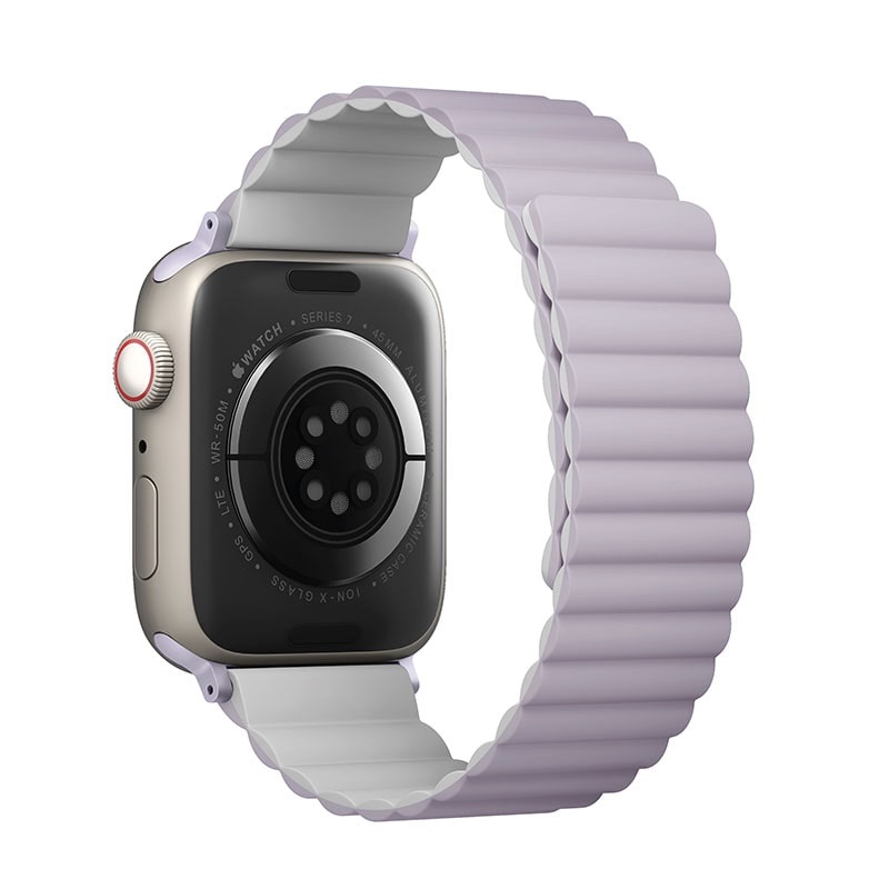 UNIQ REVIX Reversible Magnetic Apple Watch Strap for Series 1-10, SE/SE2  40/41/42MM - Lilac (Lilac/White)