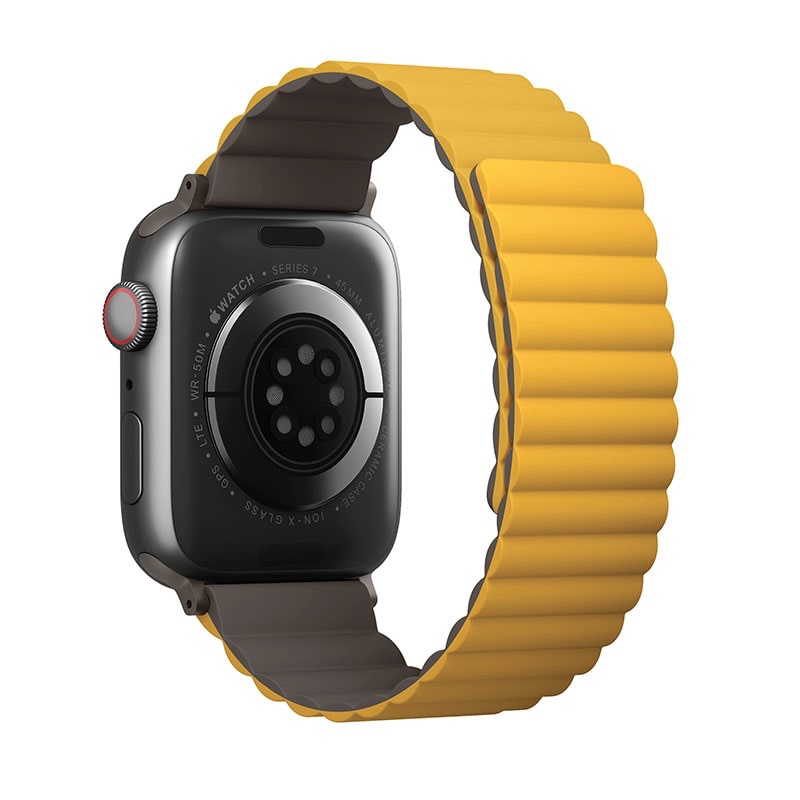 UNIQ REVIX Reversible Magnetic Apple Watch Strap for Series 1-10, SE/SE2 & Watch Ultra  49/45/44/46MM - Mustard (Khaki)