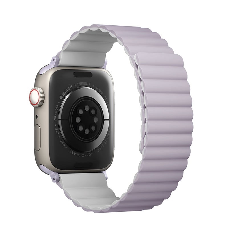 UNIQ REVIX Reversible Magnetic Apple Watch Strap for Series 1-10, SE/SE2 & Watch Ultra  49/45/44/46MM - Lilac (White)