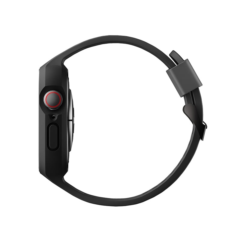 UNIQ MONOS 2-IN-1 Apple Watch Strap With Hybrid Case for Series 4/5/6/7/8/9 & SE/SE2 45/44MM - Midnight (Black)
