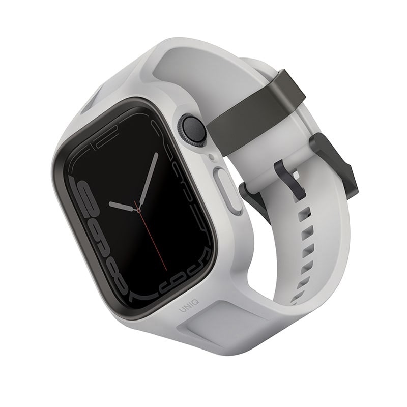 UNIQ MONOS 2-IN-1 Apple Watch Strap With Hybrid Case for Series 4/5/6/7/8/9 & SE/SE2 45/44MM - Chalk (Grey)