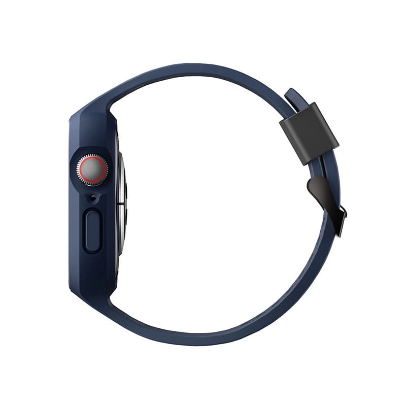 UNIQ MONOS 2-IN-1 Apple Watch Strap With Hybrid Case for Series 4/5/6/7/8/9 & SE/SE2 45/44MM – Marine (Blue)