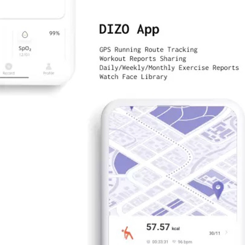 DIZO Watch D 1.8 inch Big Dynamic display (by realme techlife) – Blue