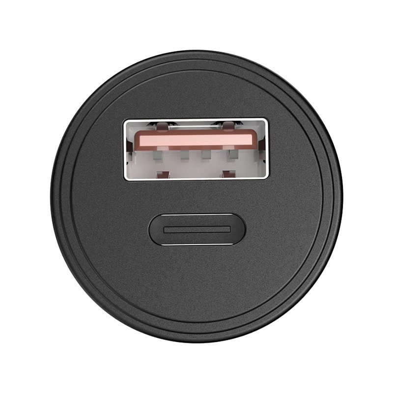 Choetech Dual USB QC 3.0 USB-A + PD 30W Type-C USB Fast Car Charger - Black  (TC0006)