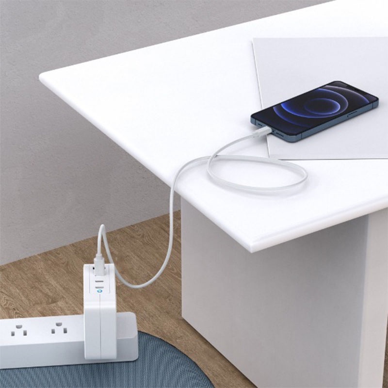 Choetech Ultra Fast 130W Gan 3 USB-C 1 USB-A Power Adapter Charger - US - White (PD6001)