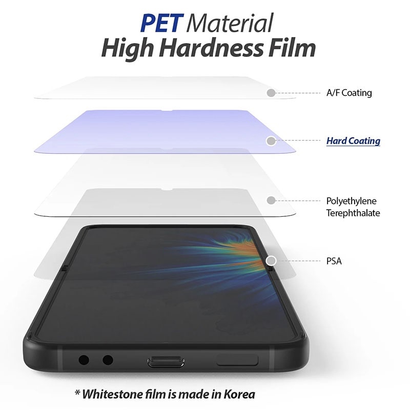 Whitestone Dome [Genuine Film] For Galaxy Z Flip 4, Dome Hard Coated Film Screen Protector with Hinge Cover Film - PET Film Screen Guard - Single Pack