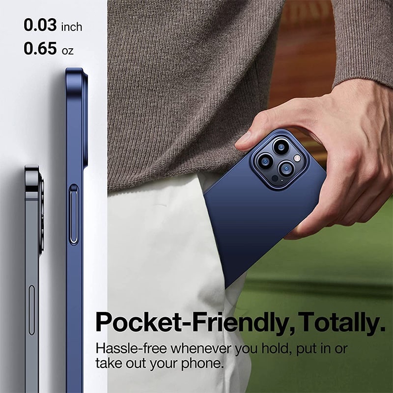 Torras Decency Series Magsafe Compatible Phone Case for iPhone 14 Pro Max 6.7 Inch - Navy Blue - X003EM1PHJ