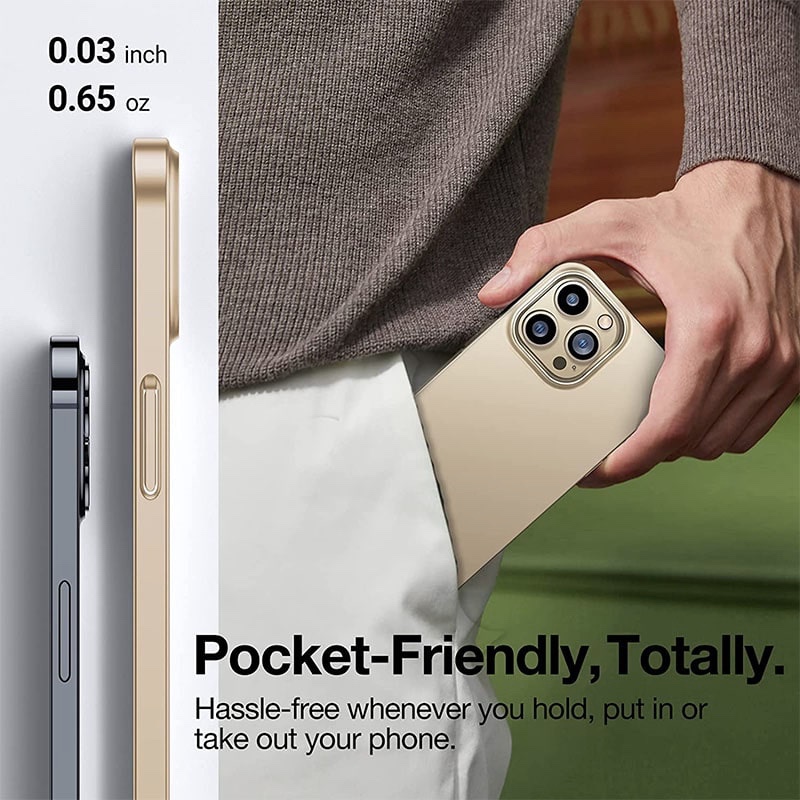 Torras Decency Series Phone Case for iPhone 14 Pro Max 6.7 Inch - Gold