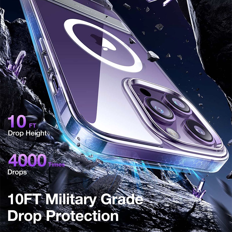 Torras MoonClimber/UPRO Clear Magsafe Phone Case for iPhone 14 Pro Max - Dark Purple - X003EDIZI5