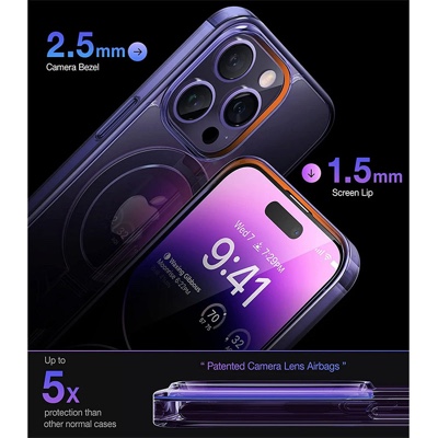 Torras UPRO Ostand Series Phone Case for iPhone 14 Pro 6.1 Inch – Dark Purple - X003ETFLC7