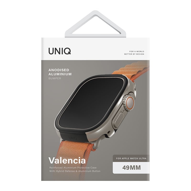 UNIQ Valencia Watch Case for Apple Watch Ultra 49mm – Titanium (Silver)