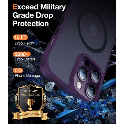 Torras Guardian Magnetic Series Case for iPhone 14 Pro Max – Dark Purple