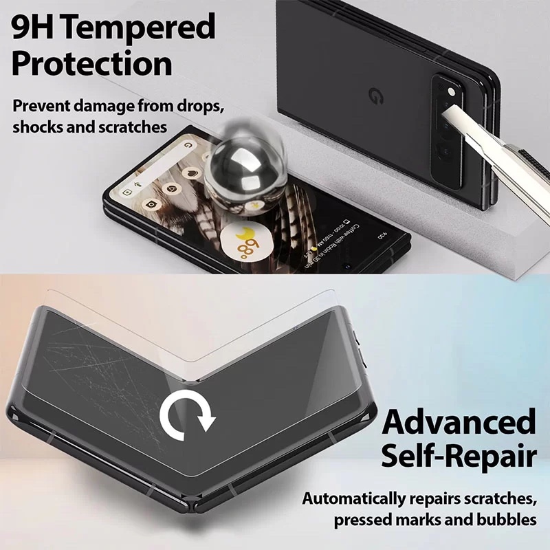 Whitestone Dome (All in One) for Google Pixel Fold (TPU Front, EPU Inside Screen, 9H Camera Lens Protector with Easy Install - Pack of 6