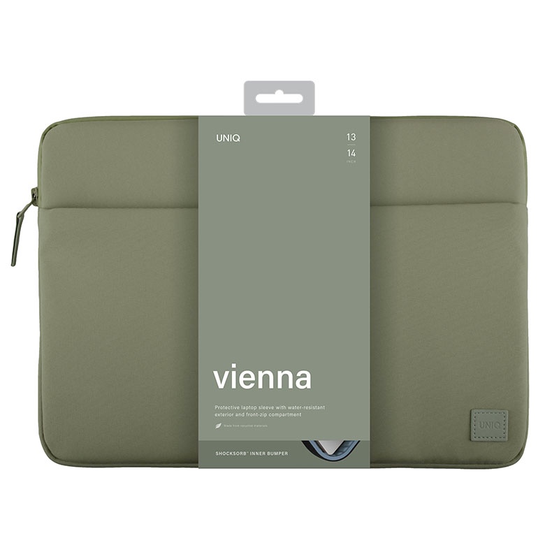 Uniq Vienna Fabric Protective Laptop  Sleeve (Fits upto 14” Devices) – Laurel Green
