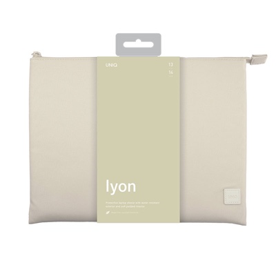 Uniq Lyon Snug-Fit Protective Sleeve for Laptops & iPads (Fits upto 14”) – Sea Salt (Light Beige)