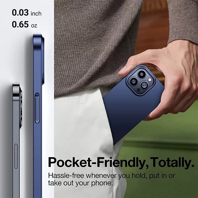 Torras Decency Series Phone Case for iPhone 14 Pro Max 6.7 Inch – Navy Blue - X003AZY8RT