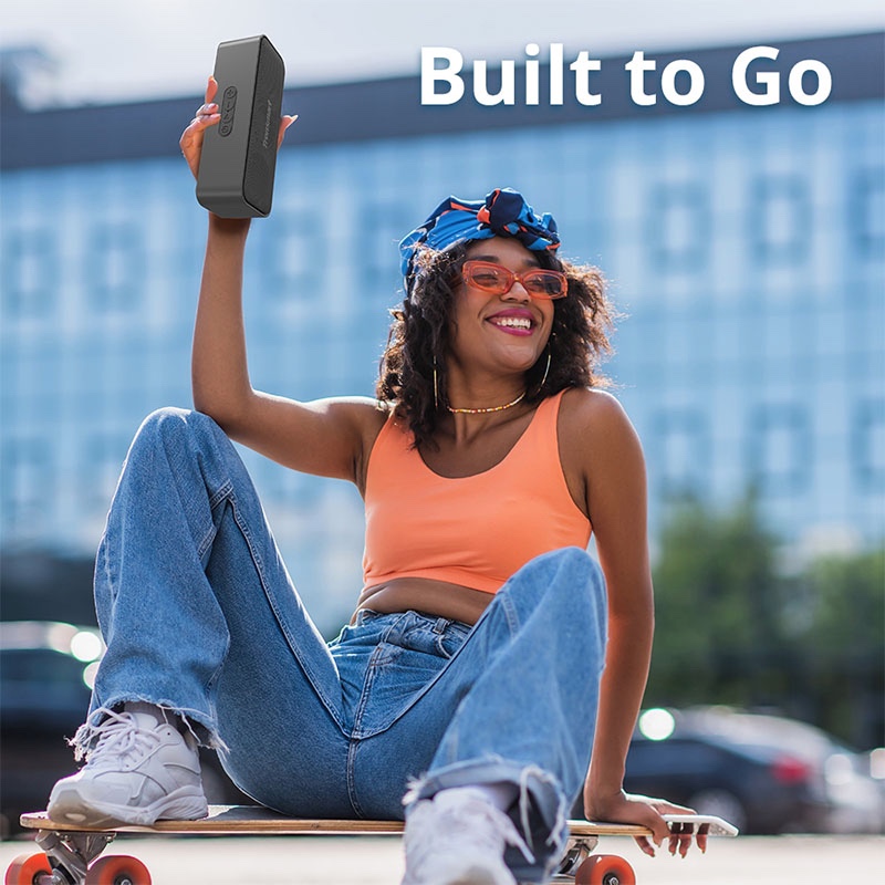 Tronsmart T2 Mini 2023 with Bluetooth 5.3 Portable Outdoor Speaker with IPX7 Waterproof, 24H Playtime, Micro SD - Black