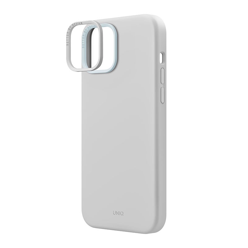 Uniq Lino Hue MagClick MagSafe Compatible Phone Case for iPhone 15 - Chalk Grey