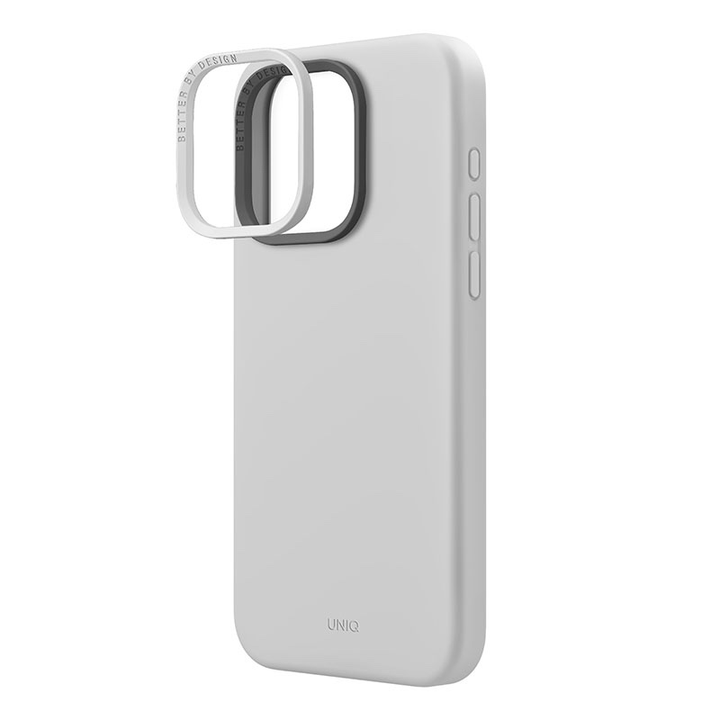 UNIQ Lino Hue MagClick Magsafe Compatible Phone Case for iPhone 15 Pro – Chalk Grey