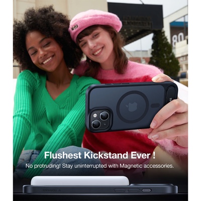 Torras UPRO Pstand Series Magsafe Compatible Phone Case for iPhone 15 Plus 6.7? – Black