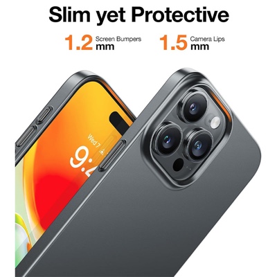 Torras Origin-Fit Series Phone Case for iPhone 15 Pro Max 6.7? – Titanium Grey - X003VYKCIN