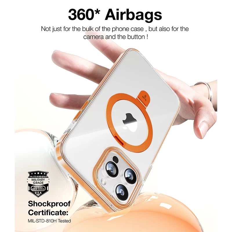 Torras Upro Ostand Hue Magsafe Compatible Phone Case for iPhone 15 Pro Max 6.7? – Black