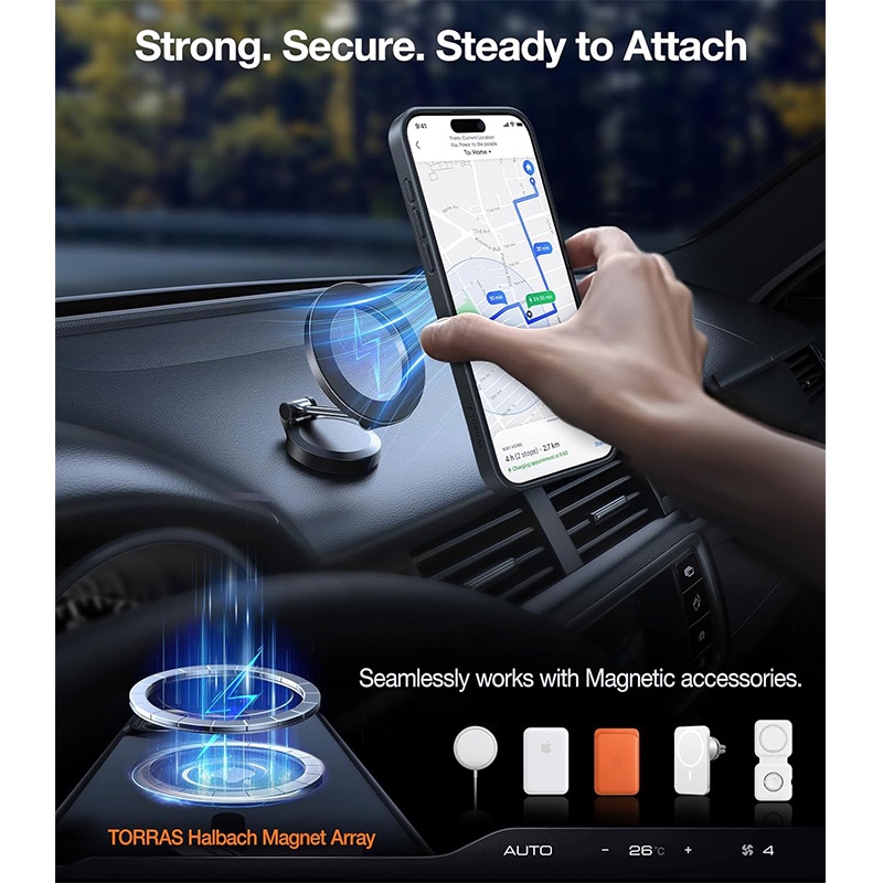 Torras UPRO Pstand Series Magsafe Compatible Phone Case for iPhone 15 Pro 6.1? – Black - X00FX0383