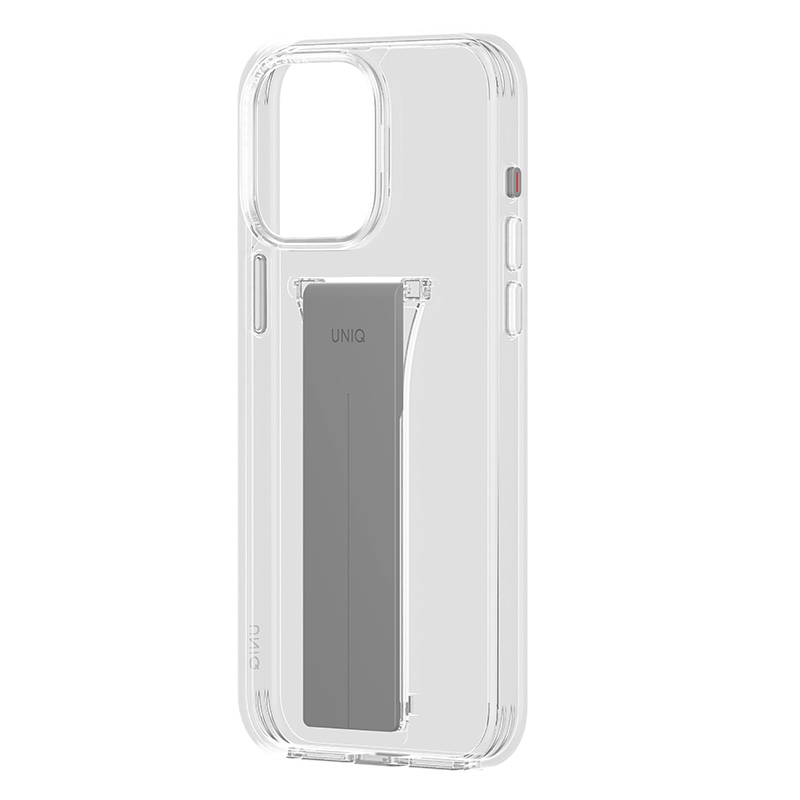 Uniq Heldro Mount Case with Stand for iPhone 15 Pro Max – Lucent Clear