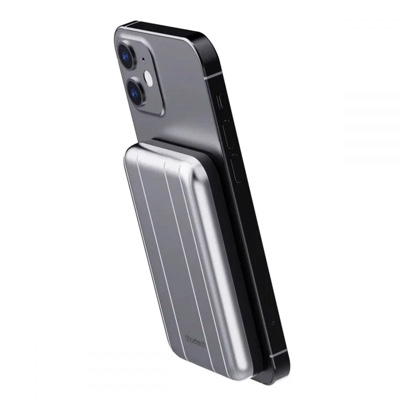 Choetech MagSafe Magnetic 10W 5000 mAh Mini Power Bank - B655 - Silver